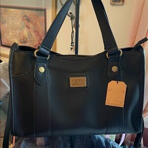 Black Frye and Co Vegan Leather Tote Bag